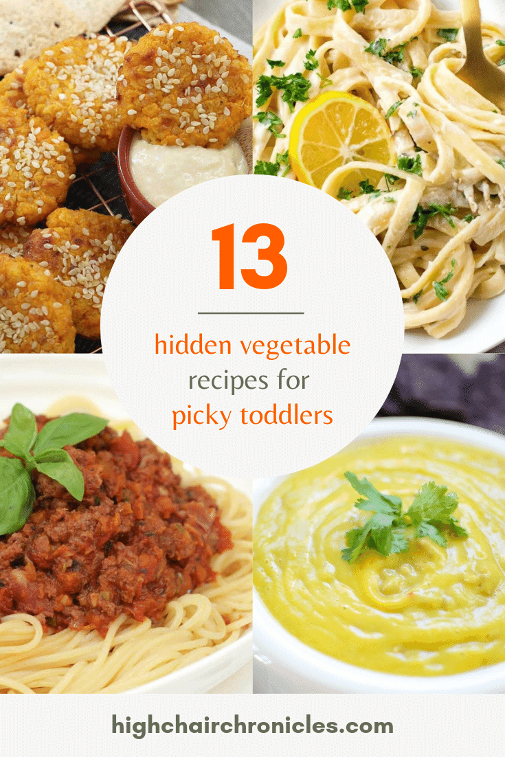 collage image of healthy hidden vegetable recipes for toddlers