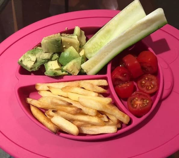 image of french fries on a toddler plate