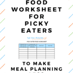 free printable picky eater food worksheet pinterest image