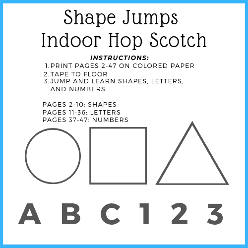 free printable - indoor hop scotch toddler activity