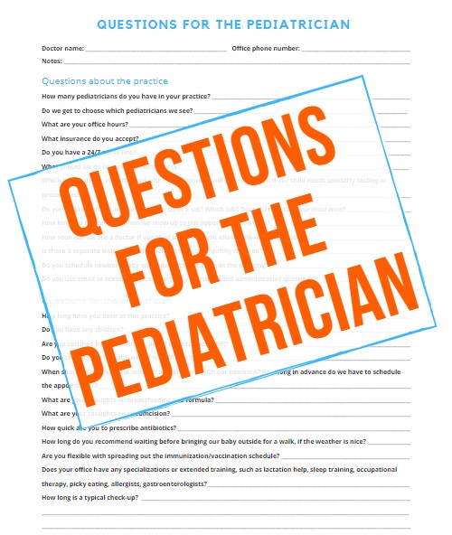 image of pediatrician questionnaire free printable