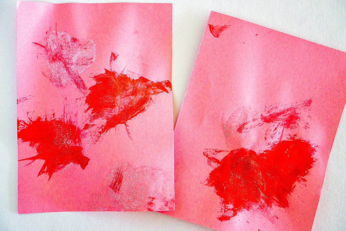 toddler "art" - valentines day heart painting