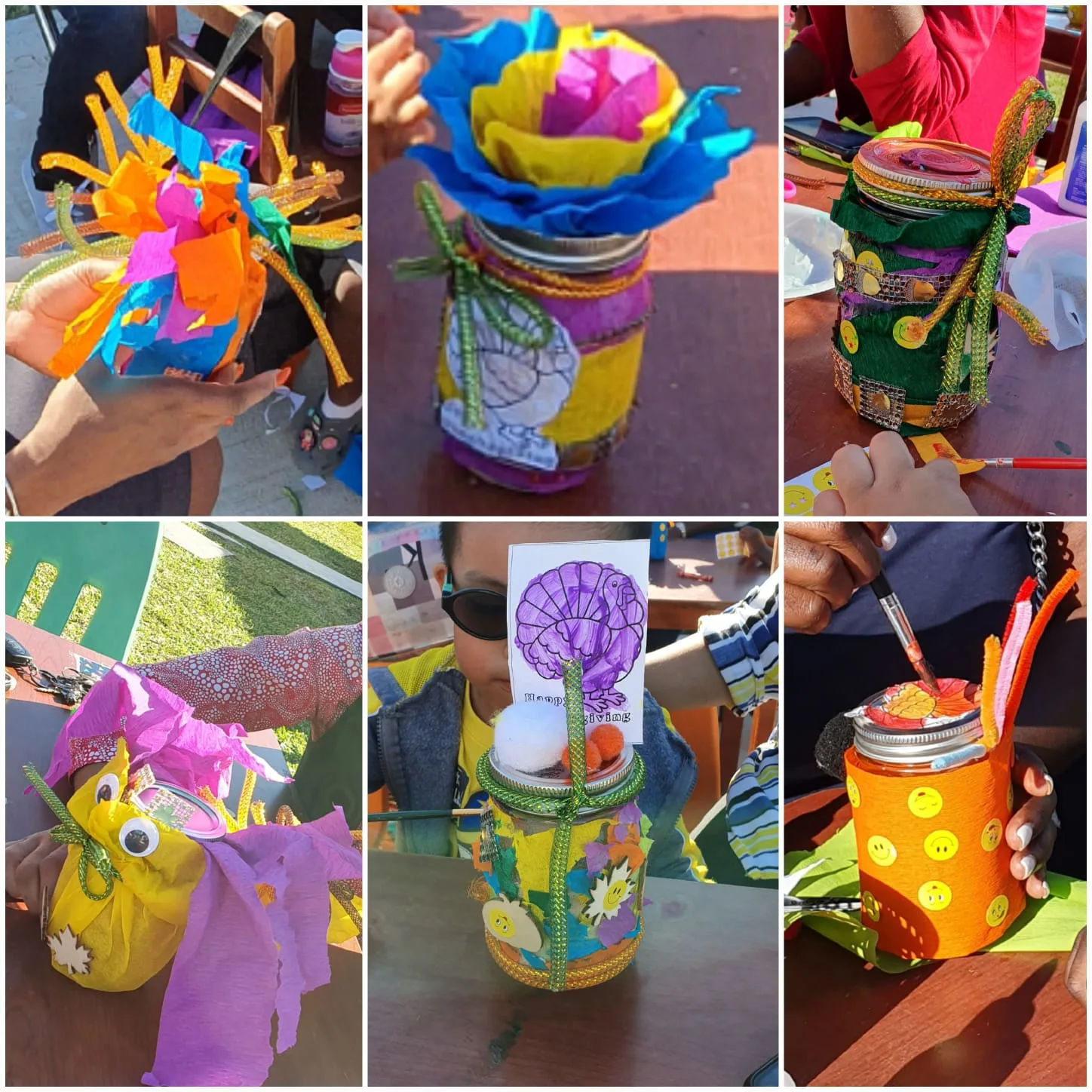 collage of toddler crafts - decorated candles