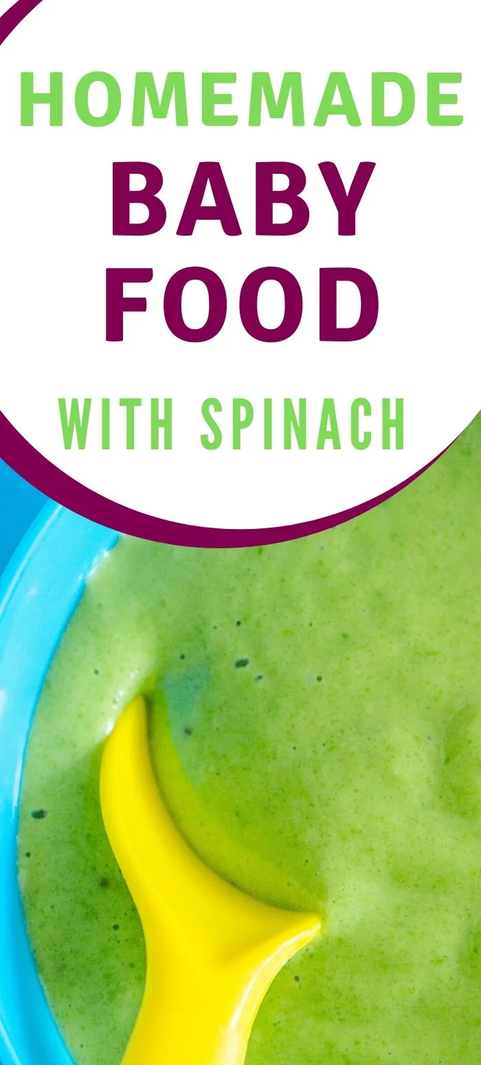 homemade baby food with spinach graphic