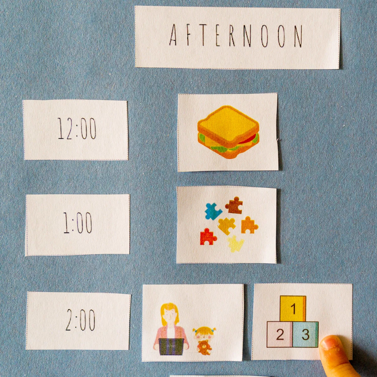 example of toddler printable schedule in use
