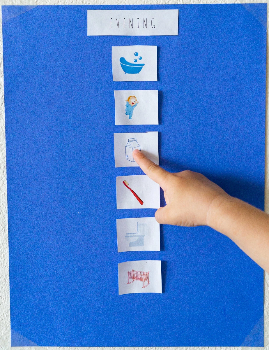example of toddler printable schedule in use