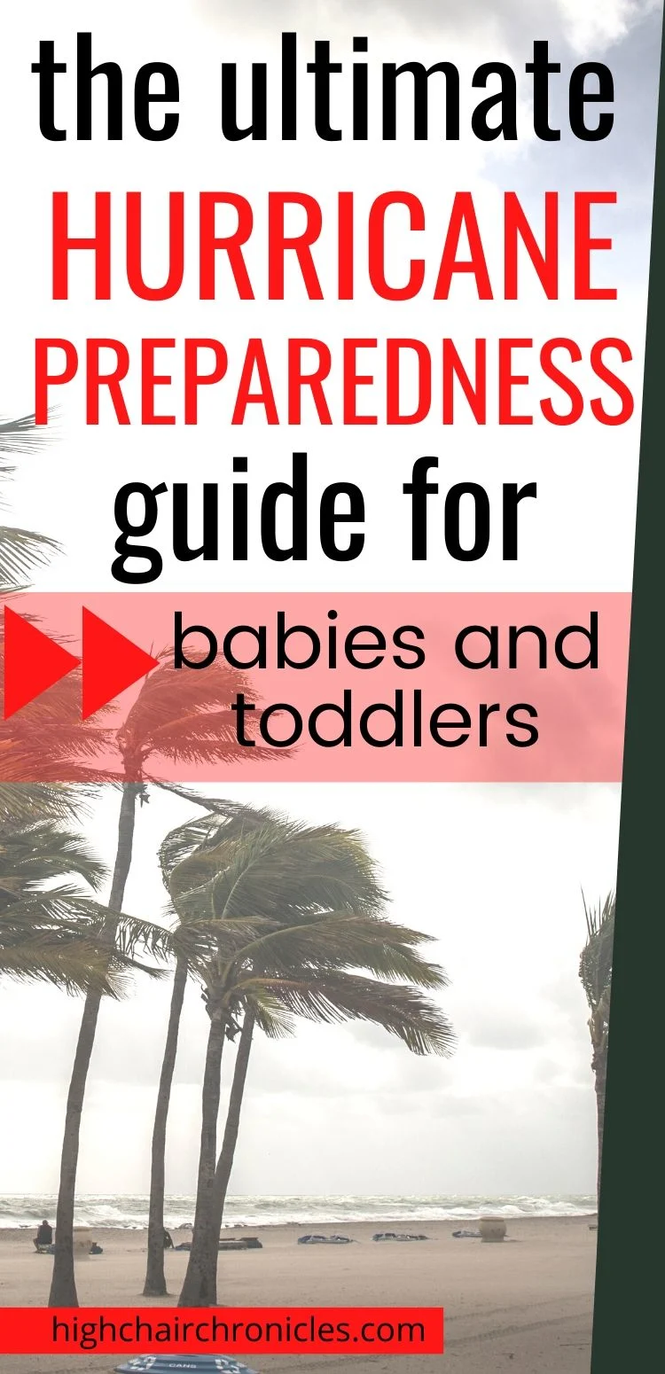 hurricane preparedness guide for babies and toddlers - pinterest graphic