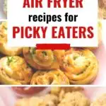 air fryer recipes for picky eaters collage of photos and graphics