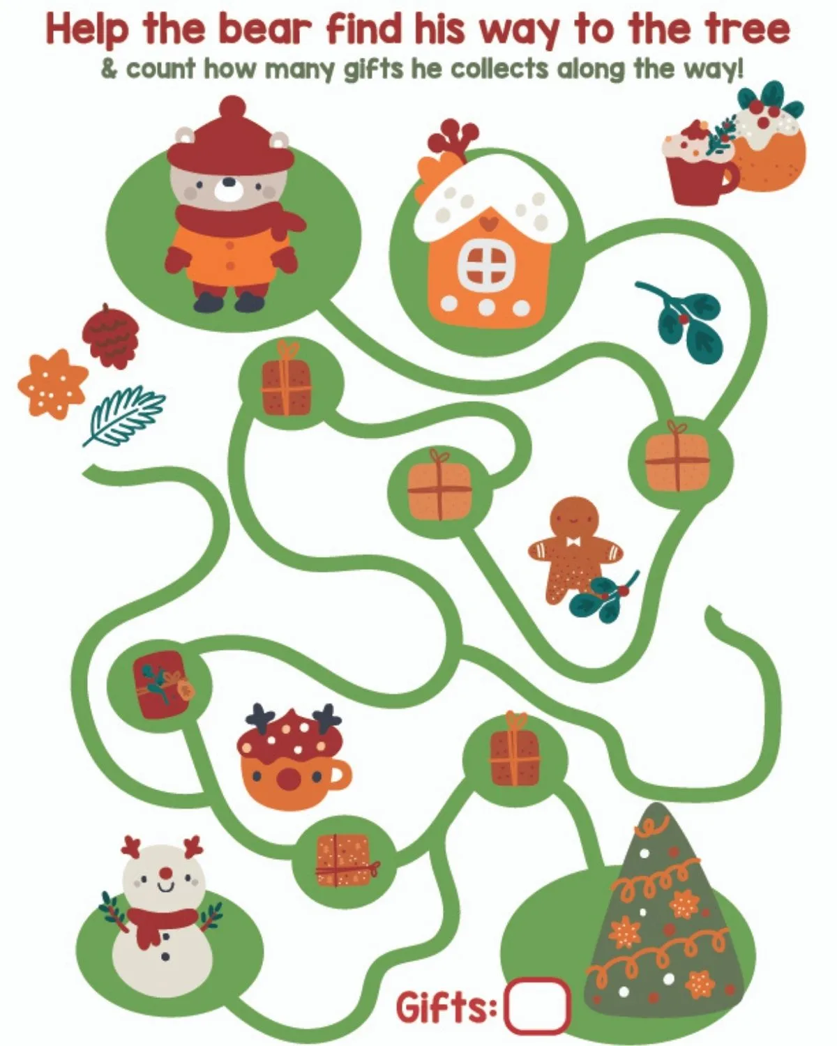 Christmas themed toddler maze