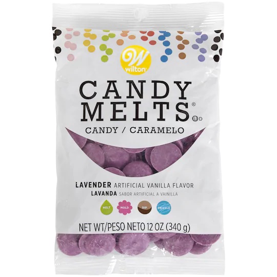 Lavender (purple) candy melts (from Michaels)