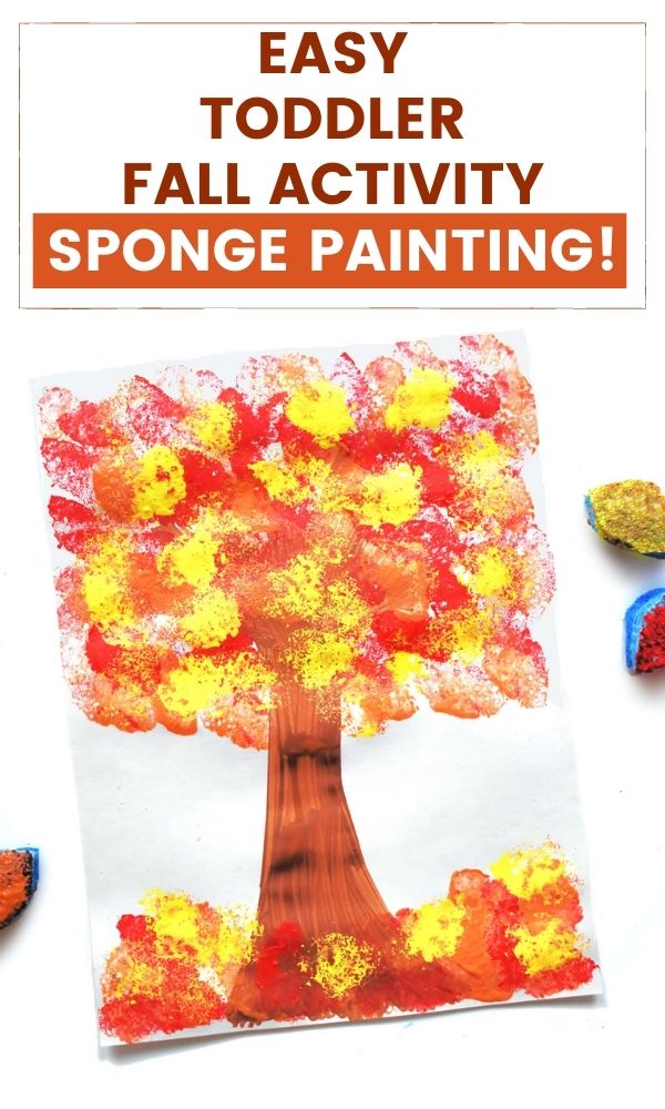 pinnaple image of easy toddler fall activity - sponge painting