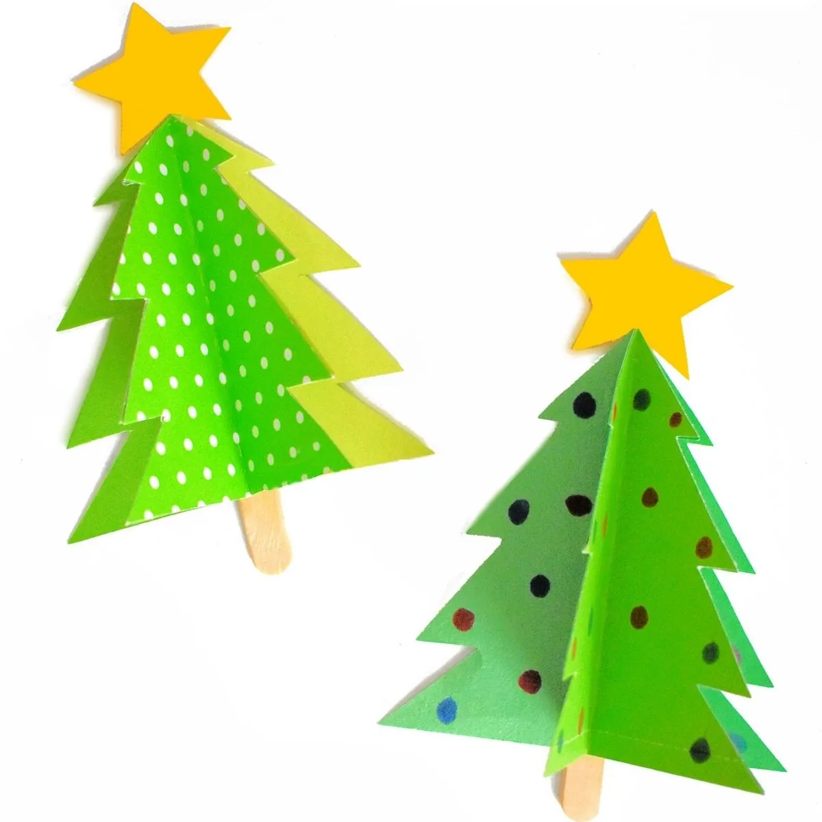 2 christmas tree paper crafts for kids