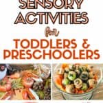Pinterest image with text: Fall Sensory Activities for Toddlers and Preschoolers